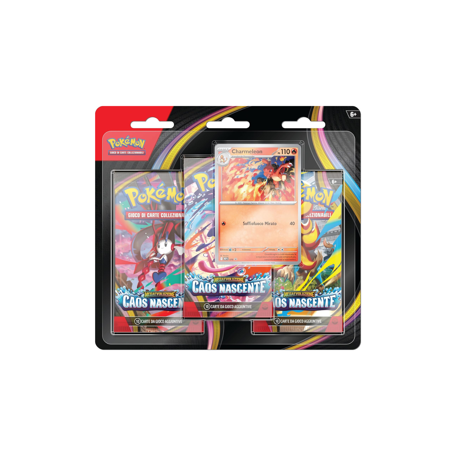 Pokémon GCC Caos Nascente Blister 3 Bustine 1 Card promozionale ITA