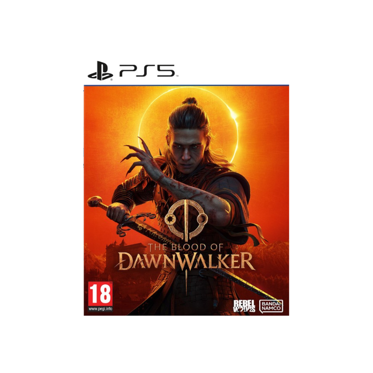 The Blood of Dawnwalker Steelbook Edition PS5 copertina ufficiale con protagonista e logo Bandai Namco